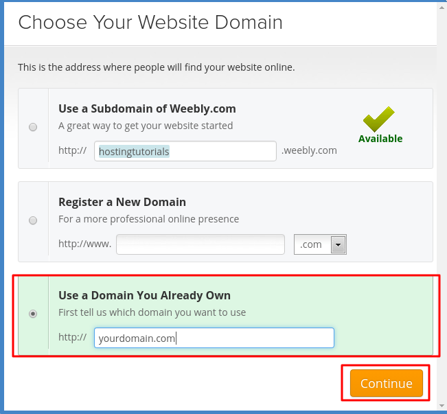 Weebly domain change