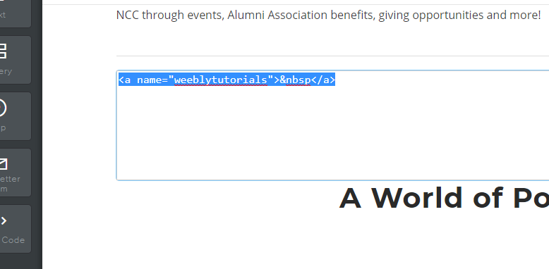 Weebly anchor links