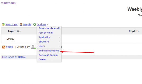 Embed Forums to Weebly