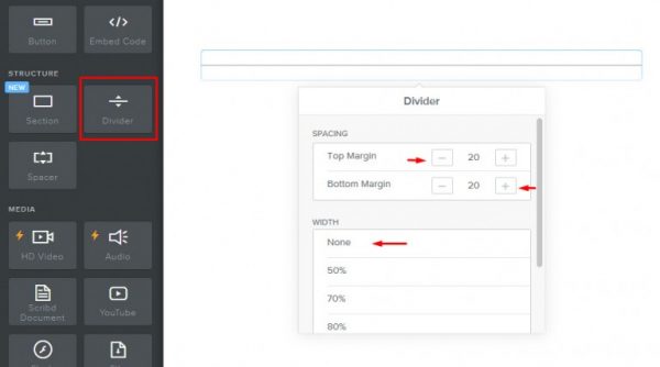 Weebly Divider element