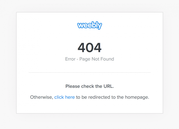 Weebly 404 error